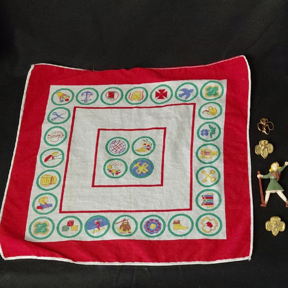 Girl Scout Scarf Pins With Brownie Pin